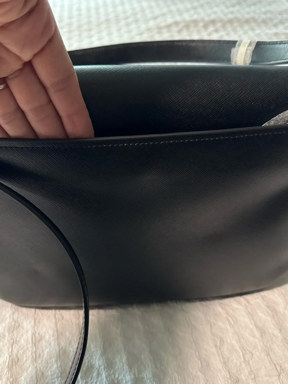 Kate Spade Black and Silver Leather Shoulder/ Crossbody Bag